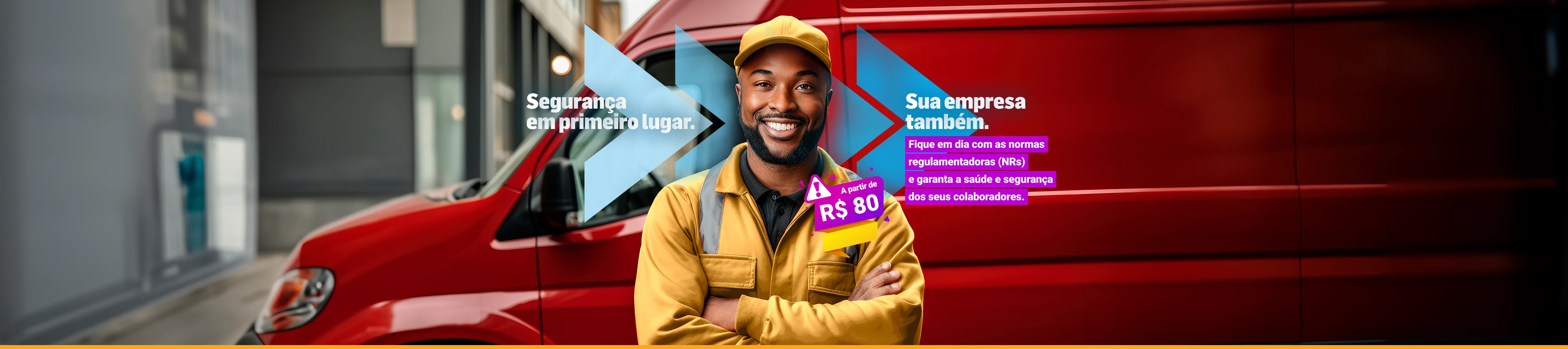 Segurança em primeiro lugar - Sua empresa também - Fique em dia com as normas regulamentadores (NRs) e garanta a saúde e segurança dos seus colaboradores. - A partir de R$80,00